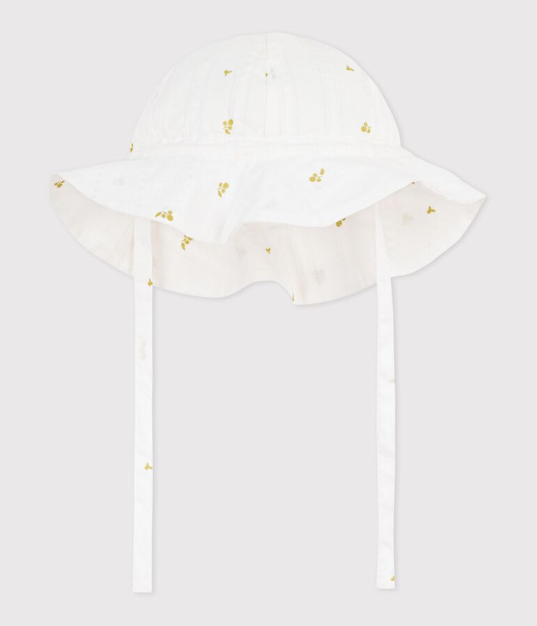 Gorro de popelina con estampado de flores para beb&eacute; ni&ntilde;a verde/verde