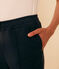 Pantalón de algodón y elastano para mujer azul SMOKING