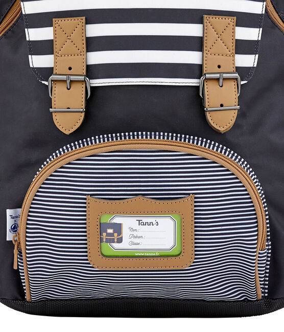 Mochila Petit Bateau x Tann's azul SMOKING/marron BRINDILLE/ MARSHMALLOW