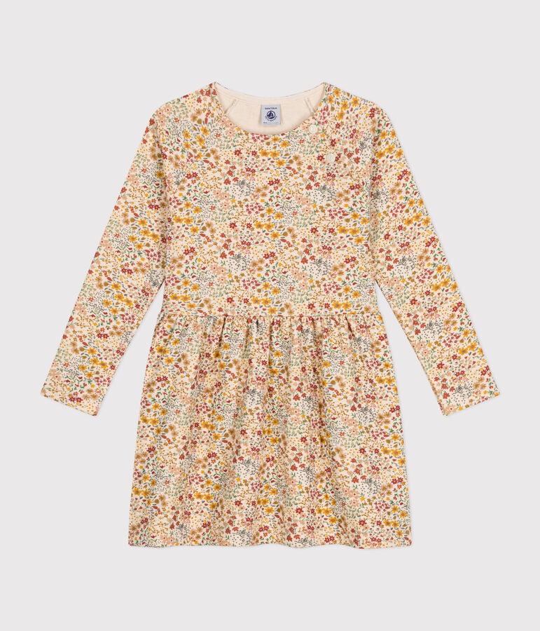 Vestido de t&uacute;bico de manga larga para ni&ntilde;a crudo/multicolor