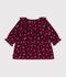 Vestido de terciopelo de manga larga con estampado de flores para beb&eacute; rojo/multicolor