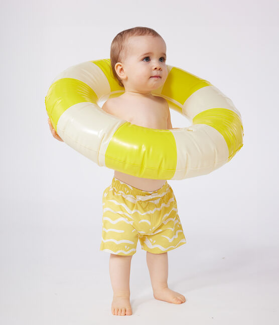Bañador con estampado de tiburón para bebé amarillo ORGE/blanco MARSHMALLOW