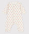 Bodyjama sin pies de algodón estampado para bebé blanco MARSHMALLOW/ ECUREUIL