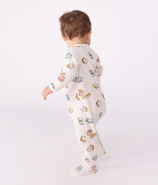 Pijama de túbico estampado para bebé blanco MARSHMALLOW/blanco MULTICO