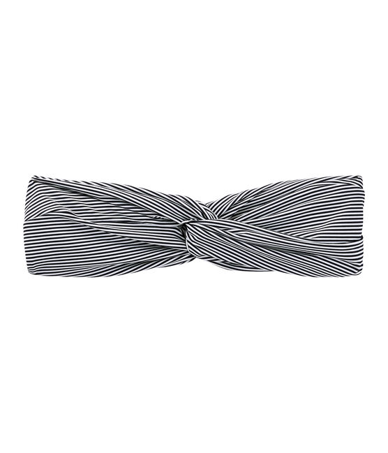 Turbante para mujer azul SMOKING/blanco MARSHMALLOW