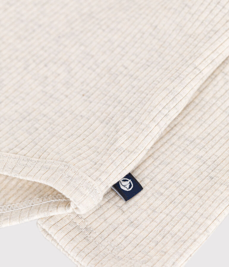 Body de manga larga con cuello vuelto para beb&eacute; beige