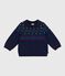 Jersey de lana y algodón con estampados para bebé azul SOIR/ MULTICO