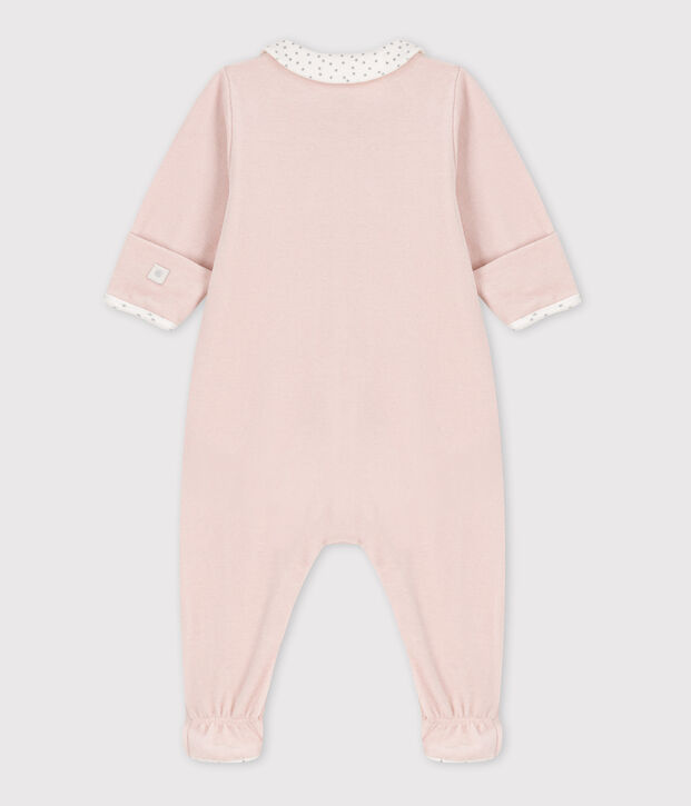 Pelele de terciopelo para beb&eacute; rosa