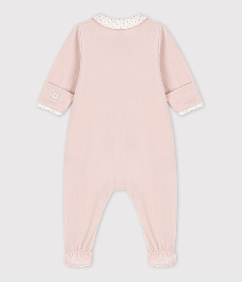 Pelele de terciopelo para beb&eacute; rosa