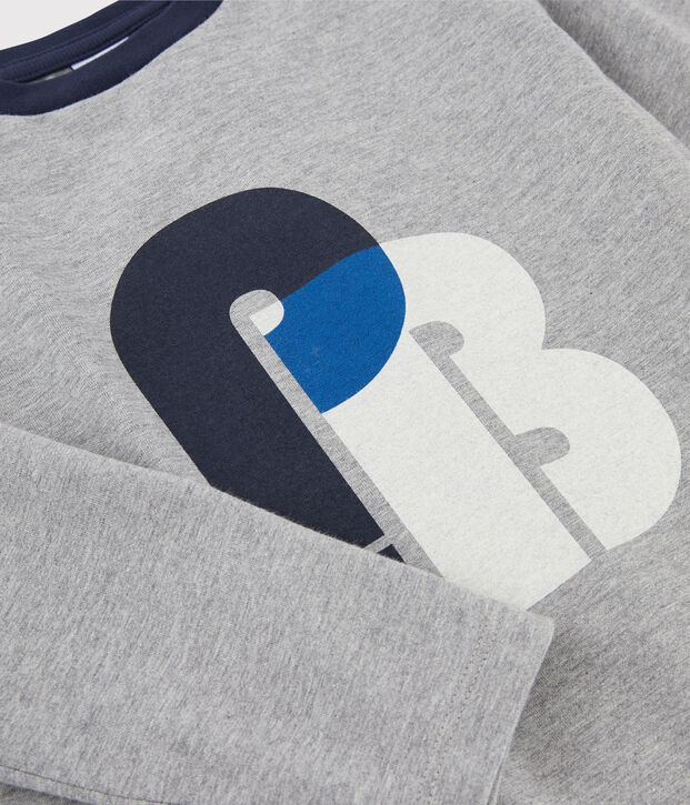 Camiseta serigrafiada para ni&ntilde;o gris