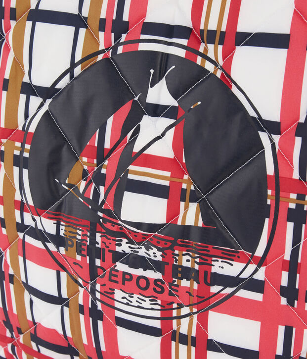 Bolso acolchado blanco/multicolor