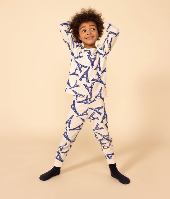 Pijama París de algodón para niño/niña blanco AVALANCHE/ MULTICO