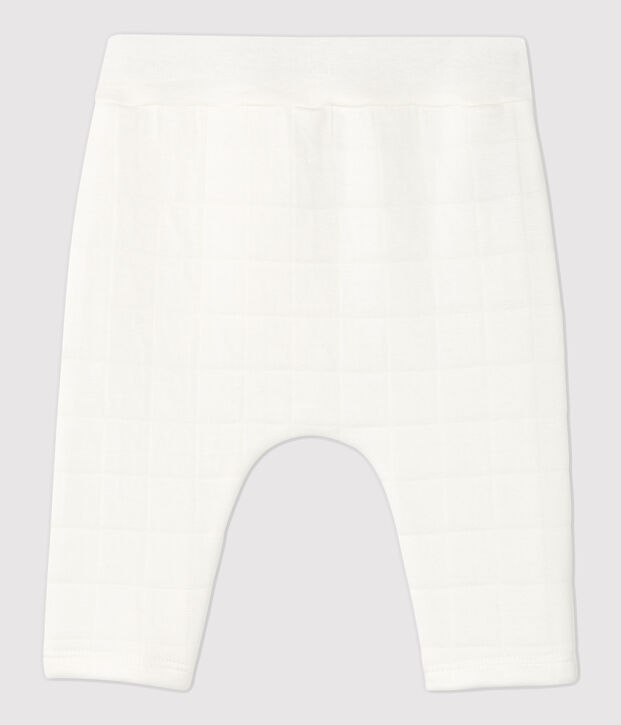 Pantal&oacute;n blanco acolchado de beb&eacute; de algod&oacute;n org&aacute;nico blanco