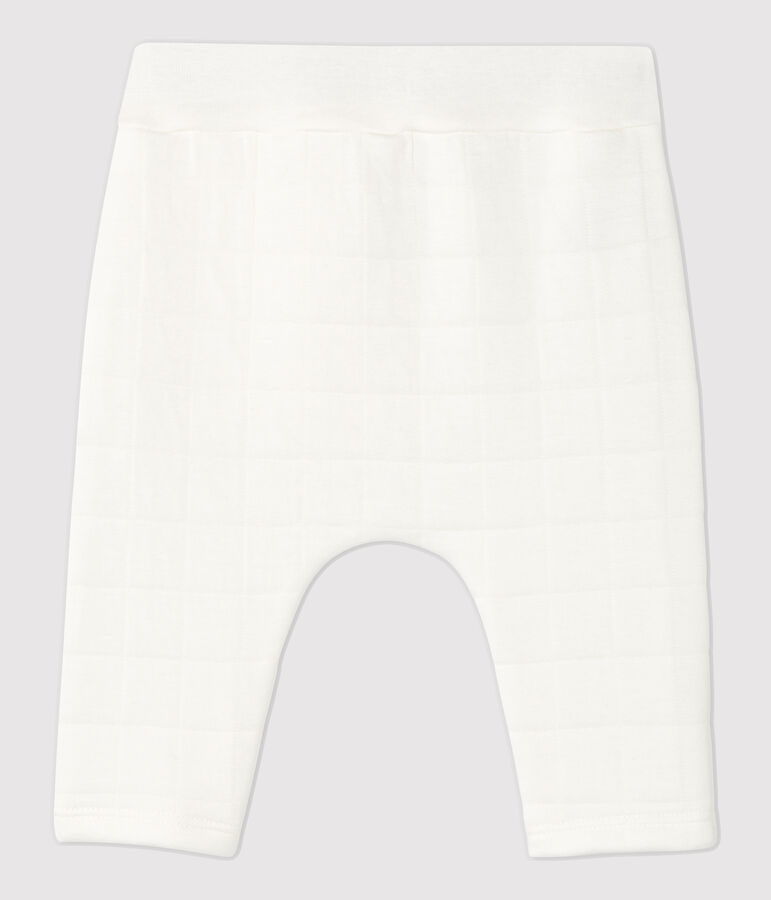 Pantal&oacute;n blanco acolchado de beb&eacute; de algod&oacute;n org&aacute;nico blanco