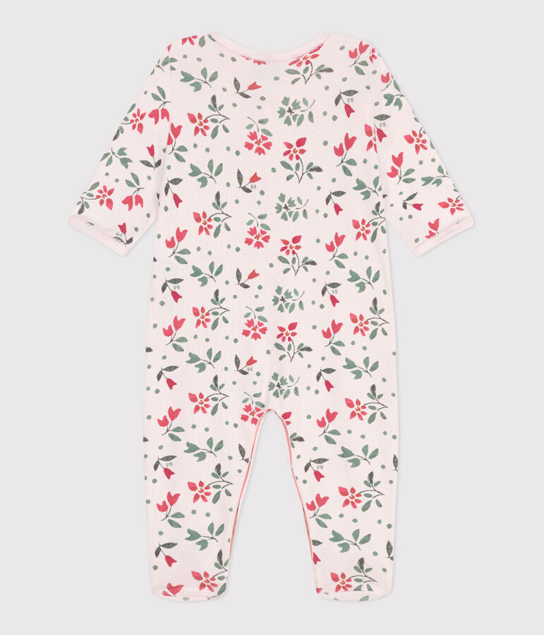 Pijama de algod&oacute;n con flores para beb&eacute; rosa/multicolor