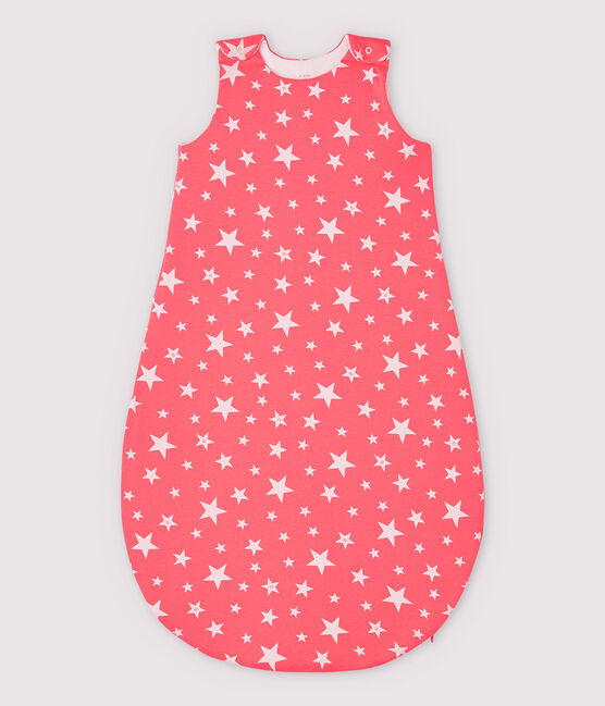Saco de dormir con estrellas de algodón de bebé rosa PEACHY/blanco MARSHMALLOW