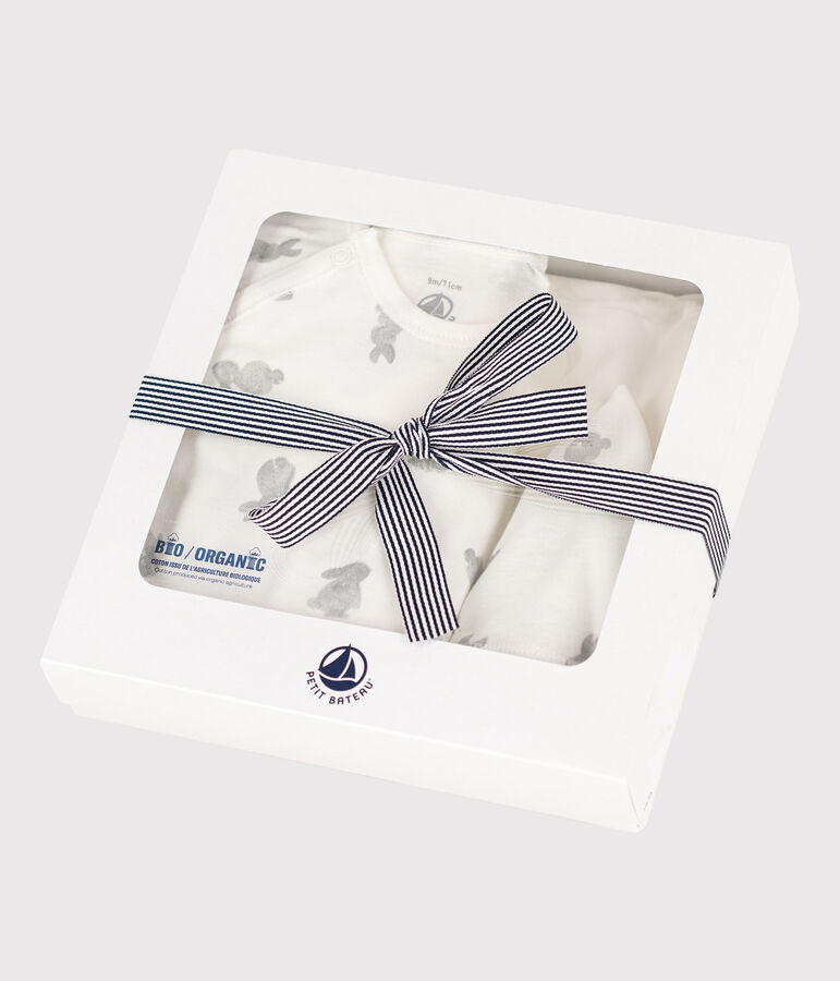 Juego de 3 art&iacute;culos de algod&oacute;n para beb&eacute; blanco MARSHMALLOW/gris GRIS