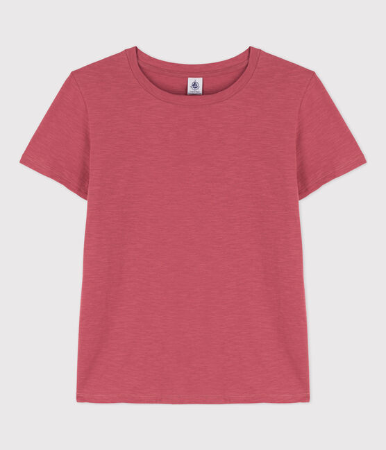 Camiseta LA RECTA de algodón con cuello redondo para mujer rosa PAPI