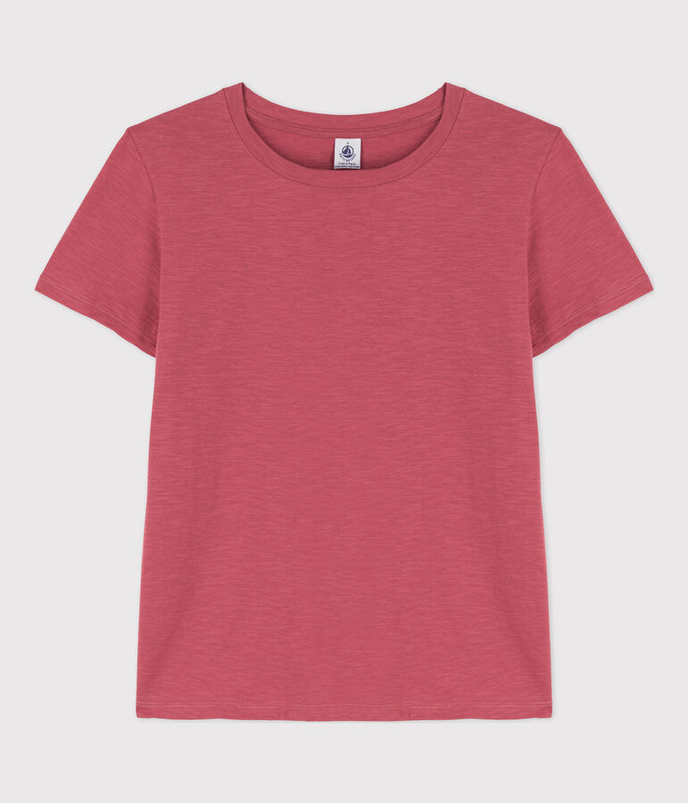 Camiseta LA RECTA de algod&oacute;n con cuello redondo para mujer rosa