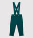 Pantalón con tirantes de muletón de bebé.
