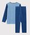Pijama de terciopelo de niño pequeño azul ALASKA/azul MAJOR