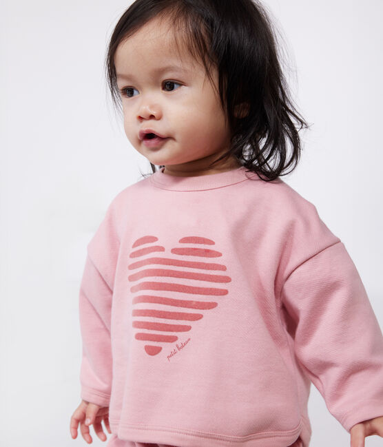 Sudadera de bebé de algodón liso rosa CHARME