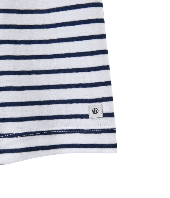 Short rayado para niño blanco ECUME/azul MEDIEVAL
