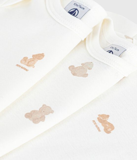 Juego de bodis de algodón de manga corta con estampado de osos para bebé variante 1