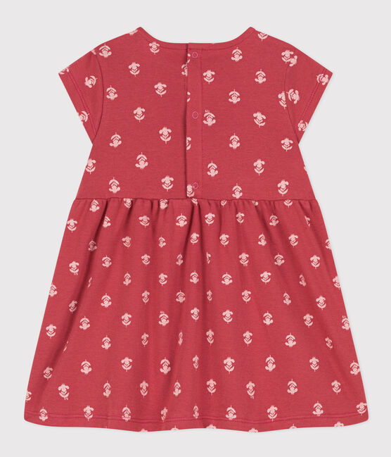 Vestido estampado de manga corta de algodón para bebé rosa PAPI/beige AVALANCHE