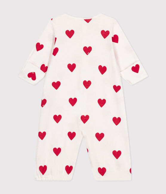 Mono saco de algodón con corazón para bebé blanco MARSHMALLOW/rojo TERKUIT