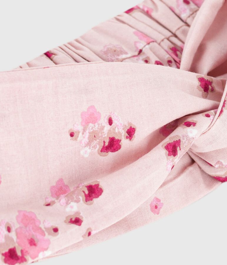 Diadema de popelina con estampado de flores para beb&eacute; rosa/multicolor