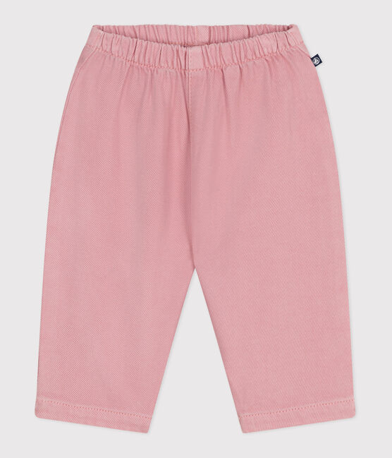 Pantalón de algodón suave y liso para bebé rosa CHARME