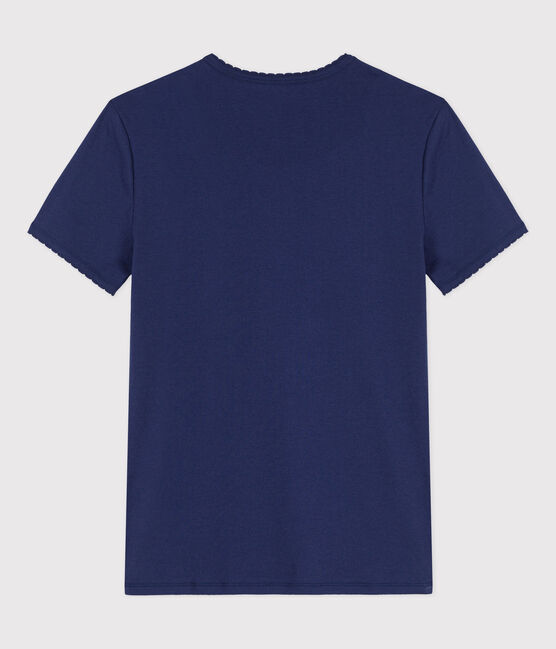 Camiseta L'ICONIQUE de punto «cocotte» de algodón para mujer azul CHALOUPE