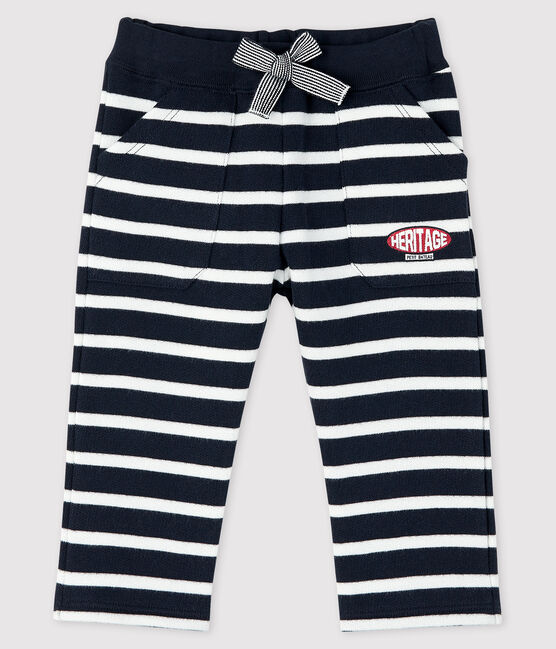 Pantalón marinero para bebé niño azul SMOKING/blanco MARSHMALLOW