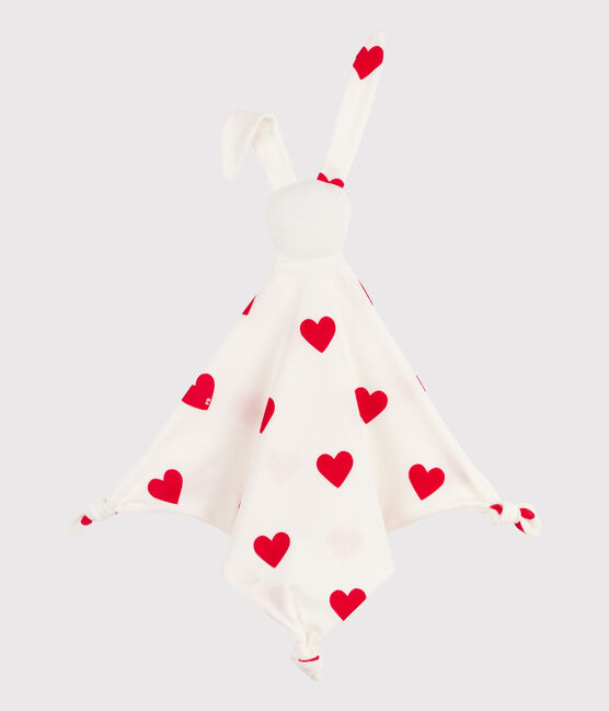 Peluche con corazón de algodón blanco MARSHMALLOW/rojo TERKUIT