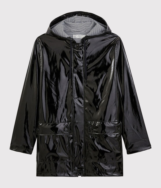 Impermeable de charol emblemático para mujer negro NOIR
