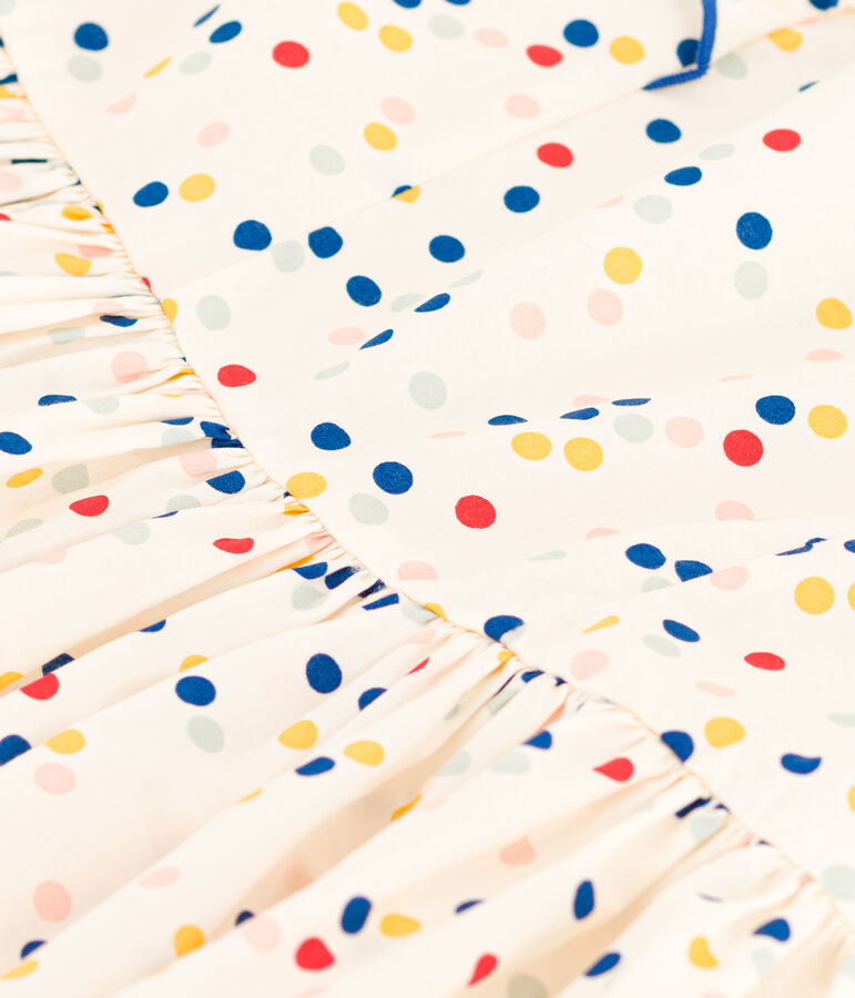 Vestido de lunares de popelina sin mangas para ni&ntilde;a blanco MARSHMALLOW/blanco MULTICO