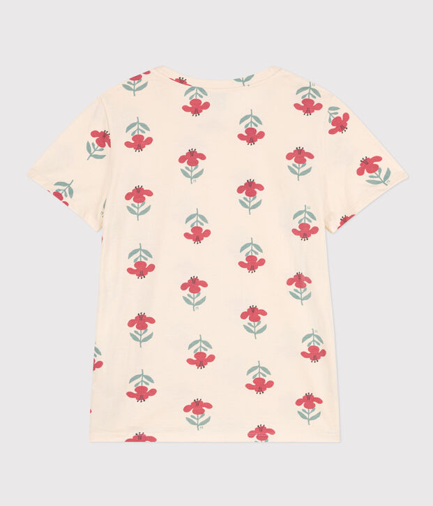 Camiseta LE DROIT de algod&oacute;n con cuello redondo para mujer crudo/multicolor