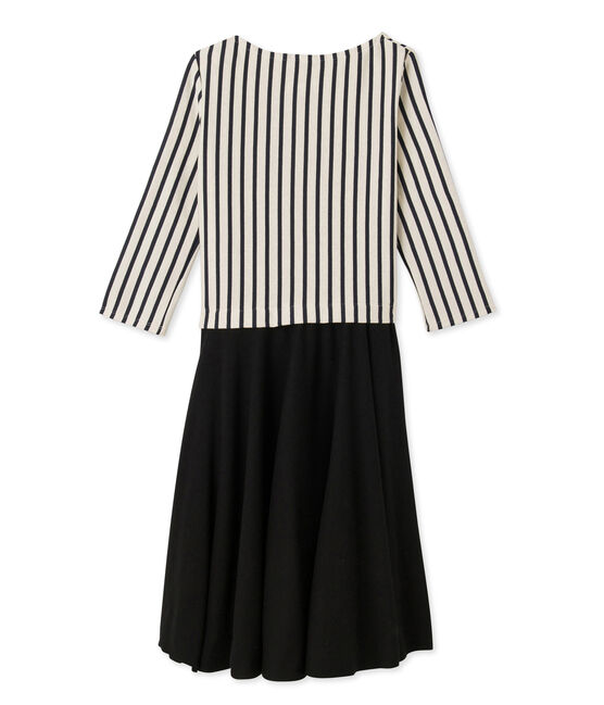 Vestido con efecto "dos piezas" para mujer beige COQUILLE/azul SMOKING