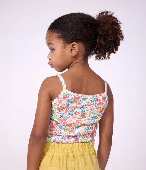 Juego de camisetas de tirantes infantiles de algod&oacute;n con flores multicolor