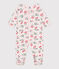 Pijama de algodón con flores para bebé rosa FLEUR/blanco MULTICO
