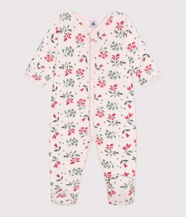Pijama de algod&oacute;n con flores para beb&eacute; rosa/multicolor