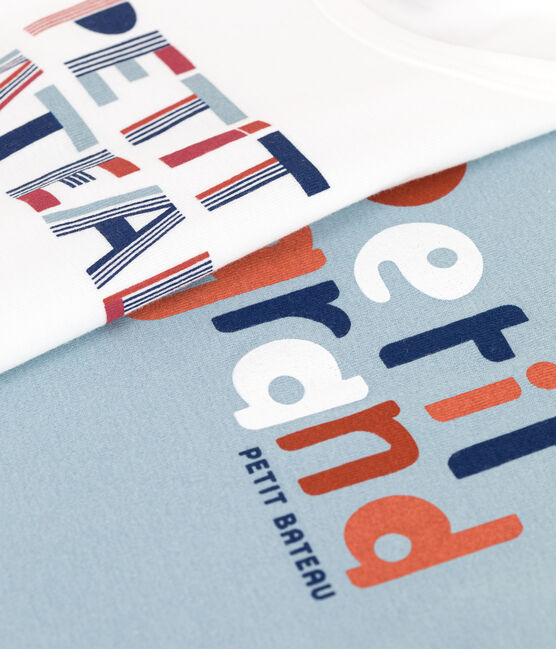 Juego de 2 camisetas infantiles de algodón de manga corta variante 1