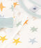 Pijama infantil ajustado de algodón con estampado de estrellas blanco MARSHMALLOW/blanco MULTICO