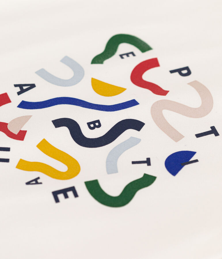 Camiseta estampada de jersey ligero para ni&ntilde;o blanco