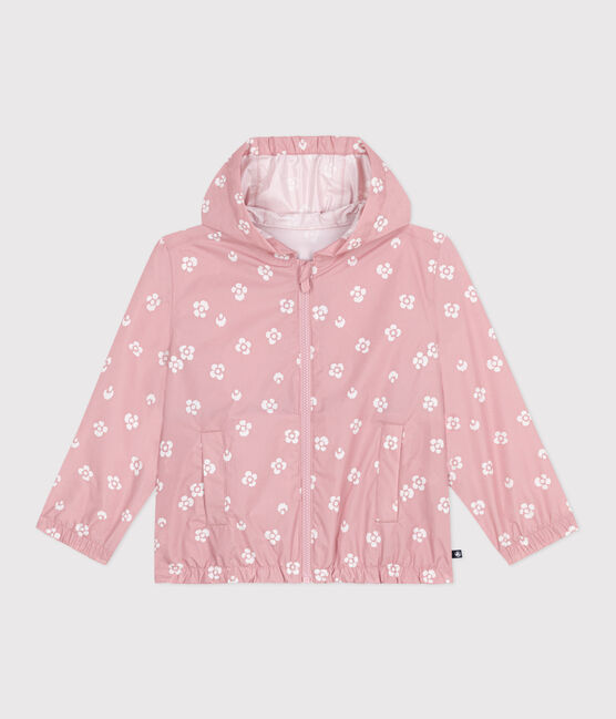 Cortavientos infantil de flores rosa CHARME/blanco MARSHMALLOW