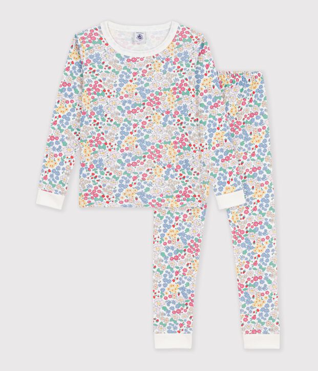 Pijama infantil muy ajustado de algod&oacute;n con estampado multicolor/rosa/multicolor