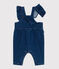 Peto vaquero largo con elastano y volantes para bebé azul DENIM MOYEN