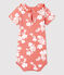 Bodi con estampado hawaiano con cuello isabelino de algodón para bebé rosa PAPAYE/ MARSHMALLOW