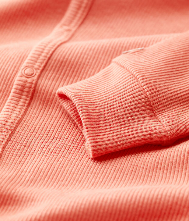 Pelele sin pies de algod&oacute;n y lyocell para beb&eacute; rosa
